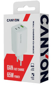 Nabíječka do sítě Canyon GaN 2xUSB-C/1xUSB-A 65 W bílá

 obrázek produktu 5 z 5