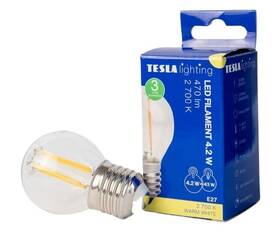 Žárovka LED Tesla Lightning filament miniglobe, E27, 4,2W, teplá bílá 

 obrázek produktu 2 z 3