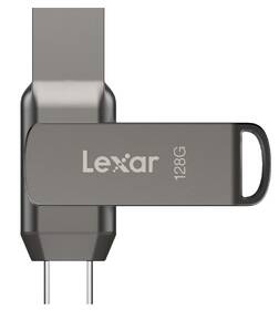 USB Flash Lexar JumpDrive D400 Dual, 128GB šedá barva
