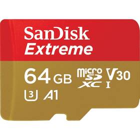 Paměťová karta SANDISK 64GB, pro akční kamery, UHS-I U3 (160R/60W) + adapter 

 obrázek produktu 1 z 2