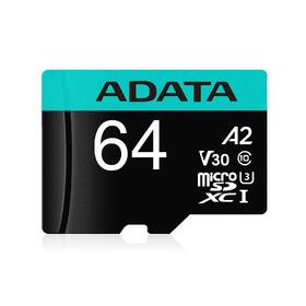 Paměťová karta ADATA MicroSDXC 64GB (100R/80W) + adaptér 

 obrázek produktu 1 z 3
