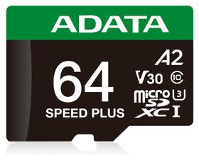 Paměťová karta ADATA Speed Plus MicroSDXC 64GB, U3 (160R/140W) + SD adaptér černá

 obrázek produktu 1 z 2