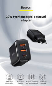 Nabíječka do sítě Baseus 2x USB-A, 1x USB-C, 30W černá

 obrázek produktu 9 z 11