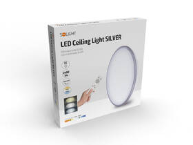 Stropní svítidlo Solight Silver, kulaté, 24W, 1800lm, stmívatelné, dálkové ovládání, 38cm stříbrné

 obrázek produktu 5 z 5