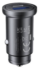 Adaptér do auta Mobile Origin Metal 30W, 1x USB-C,1x USB-A černý

 obrázek produktu 3 z 11