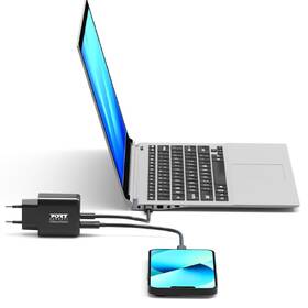 Nabíječka do sítě PORT CONNECT Starter Kit GaN 65W + kabely + konvertor černý

 obrázek produktu 8 z 10