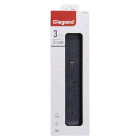 Přepěťová ochrana Legrand 3x zásuvka, USB, USB-C, 1,5m černá

 obrázek produktu 11 z 11