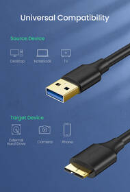 Kabel UGREEN USB 3.0/Micro USB 3.0, 1m černý

 obrázek produktu 6 z 6
