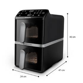 Fritéza horkovzdušná Philips Airfryer Dual Basket 4000 series 10 l, NA461/00 černá

 obrázek produktu 9 z 11