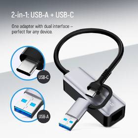 Wi-Fi adaptér ColorWay USB-C nebo USB-A na RJ45, 18cm šedá

 obrázek produktu 7 z 8
