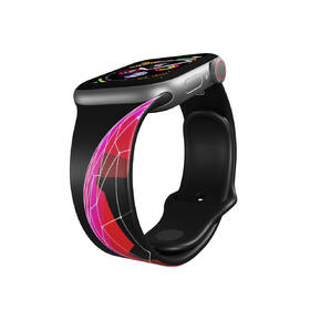 Řemínek Mi-Band na Apple Watch 42/44/45/49 mm - motiv Růžová planetka, černý 

 obrázek produktu 2 z 3