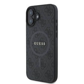 Kryt na mobil Guess PU Leather 4G Colored Ring MagSafe na Apple iPhone 16 černá barva
