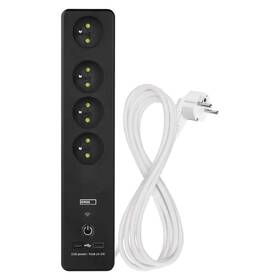 Kabel prodlužovací EMOS GoSmart, 4x zásuvka, 1x USB, 1x USB-C, vypínač, měření spotřeby, 2m černý/bílý

 obrázek produktu 1 z 7