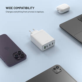 Nabíječka do sítě FIXED GaN, 3xUSB-C, 1xUSB-A, PD 3.0, 120W bílá

 obrázek produktu 2 z 11