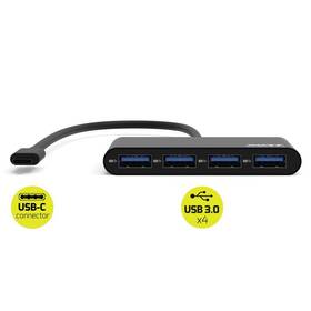 USB Hub PORT CONNECT USB-C, 4x USB 3.0 černý

 obrázek produktu 1 z 4