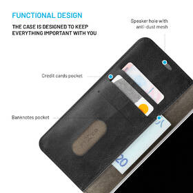 Pouzdro na mobil flipové FIXED Opus na Samsung Galaxy S23 černá barva
