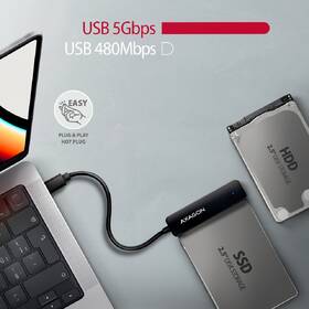 Adaptér Axagon Slim - 2.5" SSD/HDD, USB-C 5 Gbps, SATA 6G černý

 obrázek produktu 2 z 4