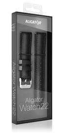 Řemínek Aligator 22AW0006, kožený 22mm černý

 obrázek produktu 2 z 2