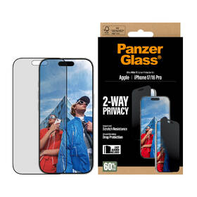 Tvrzené sklo PanzerGlass Privacy na Apple iPhone 17/16 Pro s instalačním rámečkem 

 obrázek produktu 4 z 7