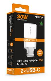 Nabíječka do sítě Aligator Power Delivery 30W, 2×USB-C, SLIM bílá

 obrázek produktu 4 z 4