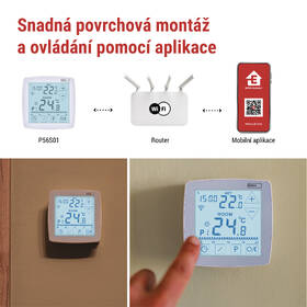 Termostat EMOS GoSmart, pokojový, programovatelný, drátový, WiFi bílý

 obrázek produktu 12 z 15