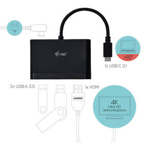 Redukce i-tec USB-C/ HDMI ,USB, USB-C PD černá

 obrázek produktu 2 z 3