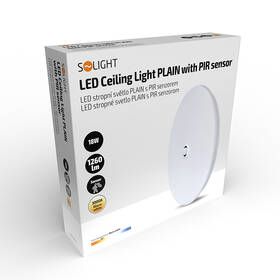 Stropní svítidlo Solight Plain s PIR sensorem, 18W, 1260lm, 3000K, kulaté, 33cm bílé

 obrázek produktu 5 z 5
