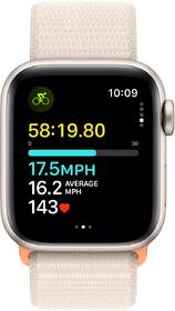 Chytré hodinky Apple GPS + Cellular 40mm pouzdro z hvezdně bílého hliníku - hvězdně bílý provlékací sportovní řemínek 
