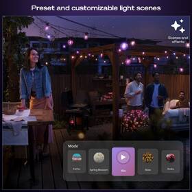 Party osvětlení Philips Festavia globe, Bluetooth, White and Color Ambiance, 7 m + prodlužovací kabel 

 obrázek produktu 7 z 10
