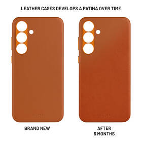 Kryt na mobil FIXED MagLeather s podporou MagSafe na Samsung Galaxy S25+ hnědá barva
