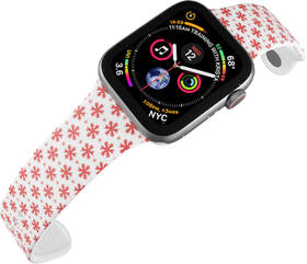 Řemínek Mi-Band na Apple Watch 42/44/45/49 mm - motiv Vločky 2, bílý 

 obrázek produktu 3 z 3