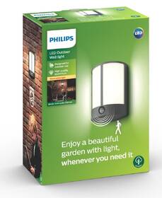 Nástěnné svítidlo Philips Stock, LED, senzor pohybu - antracitové 

 obrázek produktu 3 z 3