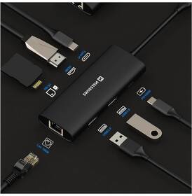 USB Hub Swissten 8-in-1 USB-C PD 100W černý

 obrázek produktu 2 z 4