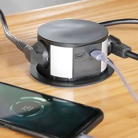 Kabel prodlužovací Solight 3z+USB A+C 20W PD, výsuvný blok zásuvek, 2 m bílý

 obrázek produktu 3 z 3