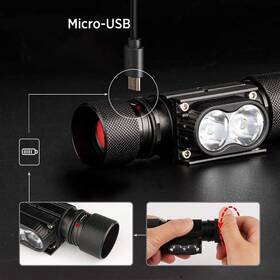 Čelovka Solight 650 lm, Li-Ion, USB 

 obrázek produktu 6 z 6