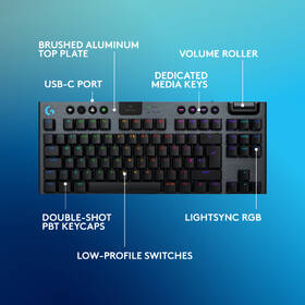 Klávesnice Logitech G915 X Lightspeed TKL Wireless, US layout černá barva
