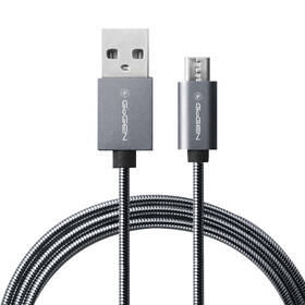 Kabel GoGEN USB / micro USB, 1m, ocelový, opletený titanium

 obrázek produktu 1 z 1