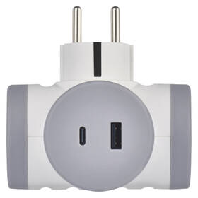 Rozbočovací zásuvka EMOS 2x zásuvka, 1x USB, 1x USB-C šedá/bílá

 obrázek produktu 1 z 5