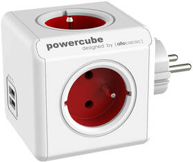 Kabel prodlužovací Powercube USB, 4x zásuvka, 2x USB, 1,5m bílý/červený

 obrázek produktu 2 z 5