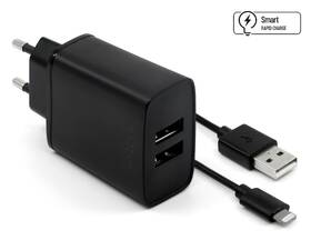 Nabíječka do sítě FIXED 2x USB, 15W Smart Rapid Charge + Lightning MFi kabel 1m černá

 obrázek produktu 1 z 2