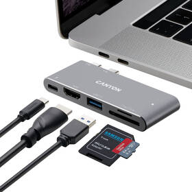 Dokovací stanice Canyon DS-5 5v1 Thunderbolt 3 - Apple Mackbook šedá

 obrázek produktu 17 z 19