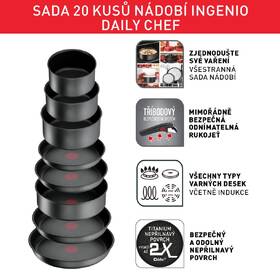 Sada hrnců Tefal L7619402, 20 ks 

 obrázek produktu 4 z 10
