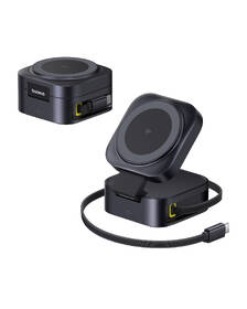 Bezdrátová nabíječka Baseus 2v1 PicoGo Series Qi2 67W MagSafe černá

 obrázek produktu 1 z 10