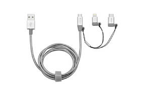Kabel Verbatim USB/micro USB + USB-C + Lightning, 1m stříbrný

 obrázek produktu 1 z 5