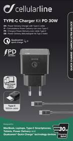Nabíječka do sítě CellularLine USB-C PD, 30W, QC 4+, USB-C kabel 1m černá

 obrázek produktu 2 z 2