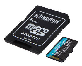 Paměťová karta Kingston MicroSDXC 64GB UHS-I U3 (170R/70W) + adaptér 

 obrázek produktu 1 z 2
