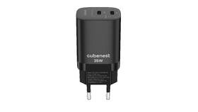 Nabíječka do sítě Cubenest S2D1, PD 2xUSB-C, GaN, 35W černá

 obrázek produktu 1 z 4