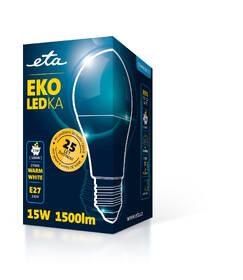 Žárovka LED ETA EKO LEDka klasik 15W, E27, teplá bílá 

 obrázek produktu 3 z 3