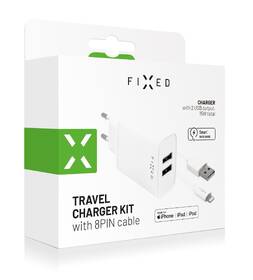 Nabíječka do sítě FIXED 2xUSB, 15W Smart Rapid Charge + Lightning MFi kabel 1m bílá

 obrázek produktu 2 z 2