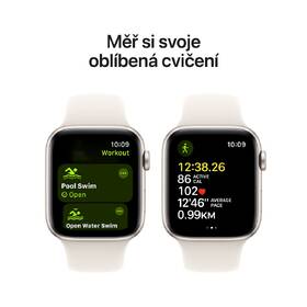 Chytré hodinky Apple GPS + Cellular 40mm pouzdro z hvězdně bílého hliníku - hvězdně bílý sportovní řemínek - S/M 
